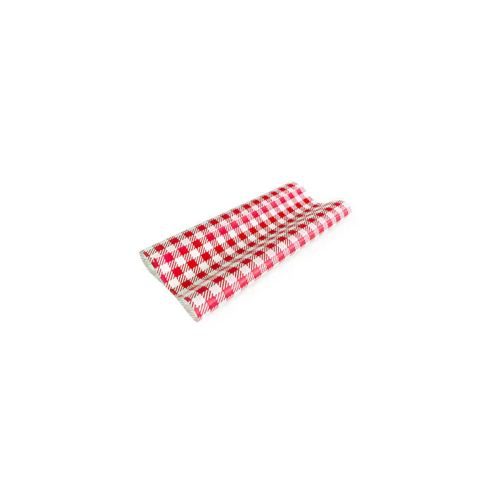Greaseproof Paper Gingham Red Half 190 x 150mm
