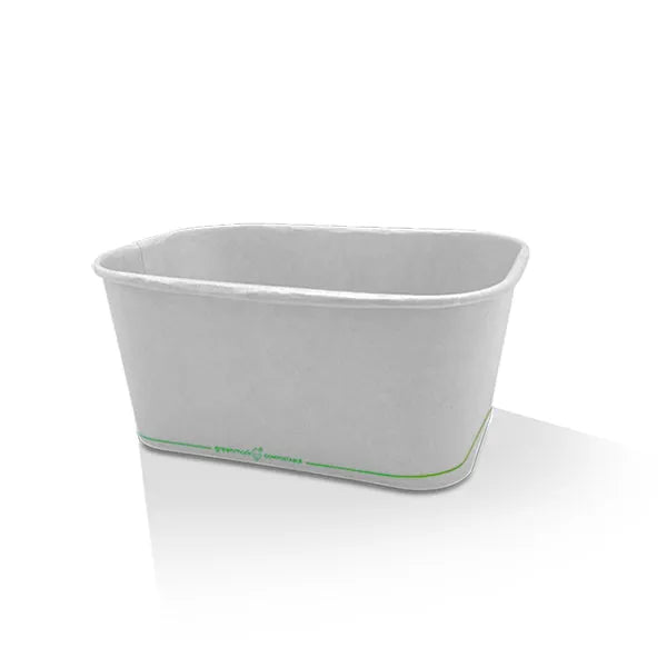 PLA Coated White Rectangular Container 1000ml