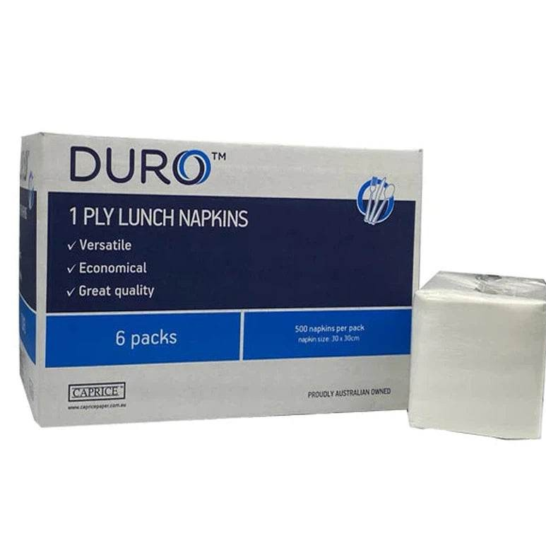 Napkin Lunch White 1ply pk3000