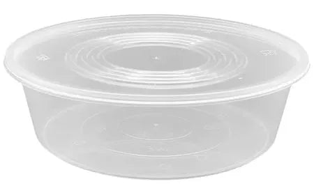 2500ml Round Containers & Lids Clear