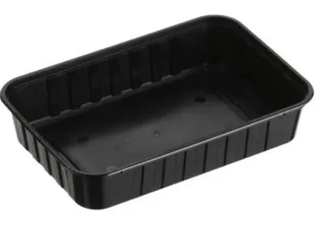 Genfac' 500ml Ribbed Rectangular Containers Black