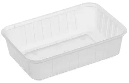 Genfac' 680ml Ribbed Rectangular Containers Natural