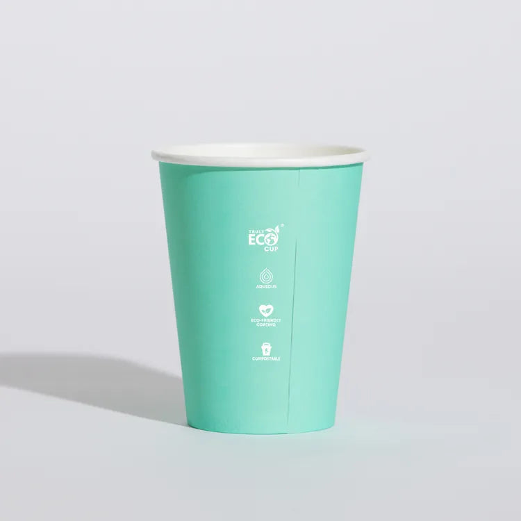 12oz Single Wall  Aqueous Truly Eco Cup - Pastel Pk1000