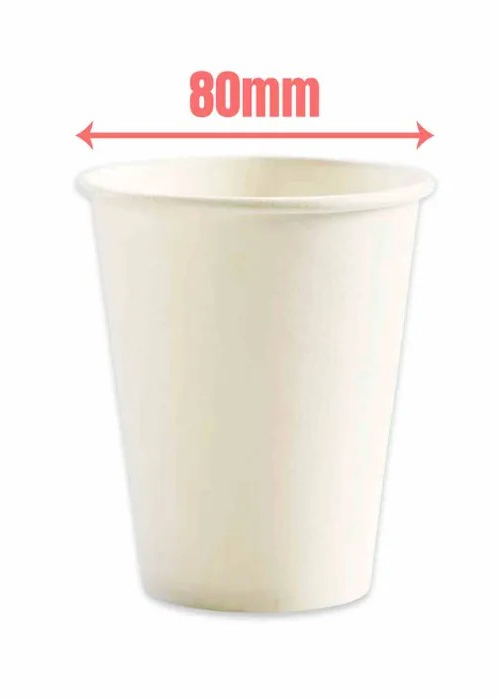 8oz Single Wall White Coffee Cup (80mm) – 1000pcs/CTN