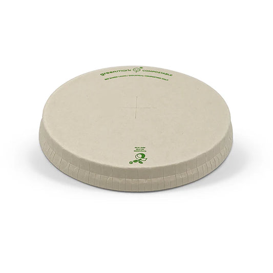 BioPBS Coated Bamboo Paper FLAT LID/X slot 90mm