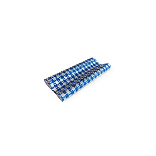 Greaseproof Paper Gingham Blue Half 190 x 150mm