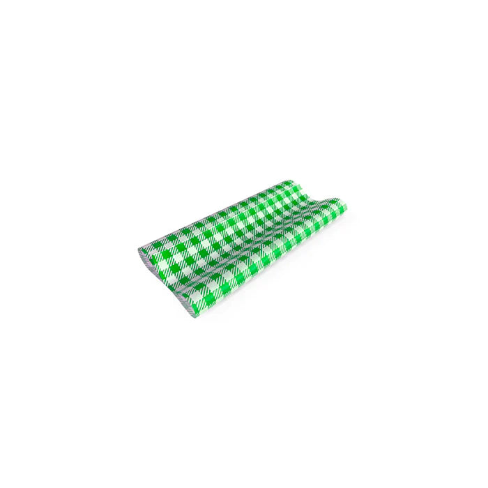 Greaseproof Paper Gingham Green Half 190 x 150mm