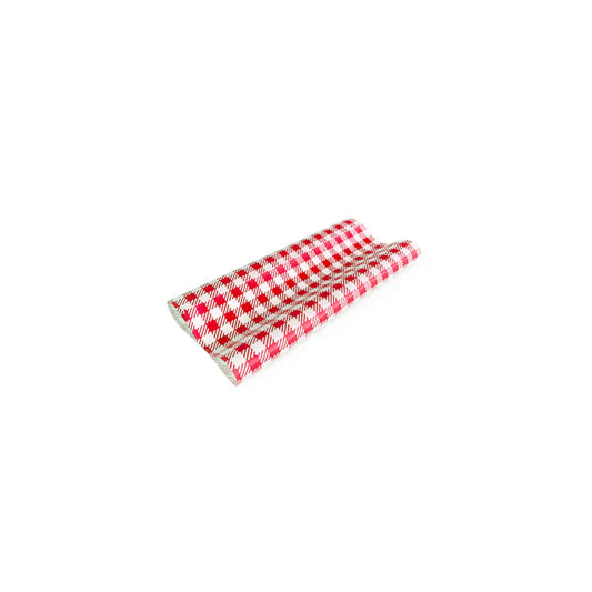 Greaseproof Paper Gingham Red Half 190 x 150mm