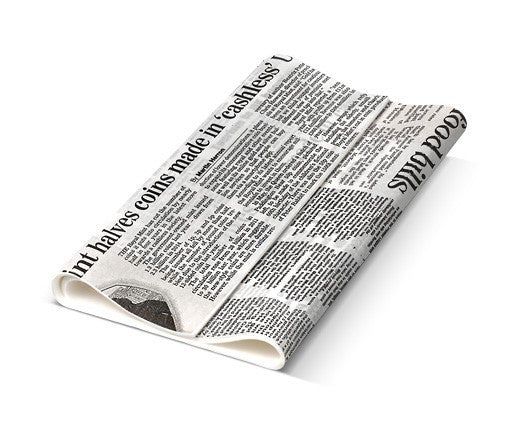 Greaseproof Paper Newsprint 190 x 300mm