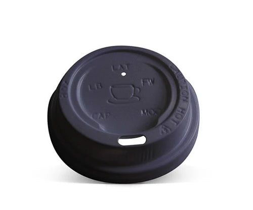Plastic Lid- 6/8/10 oz Hot&Cold /Black