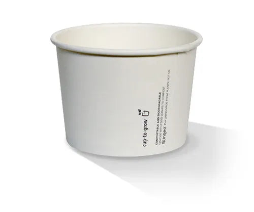PLA Coated Paper Bowl 24OZ Plain 500pc/ctn