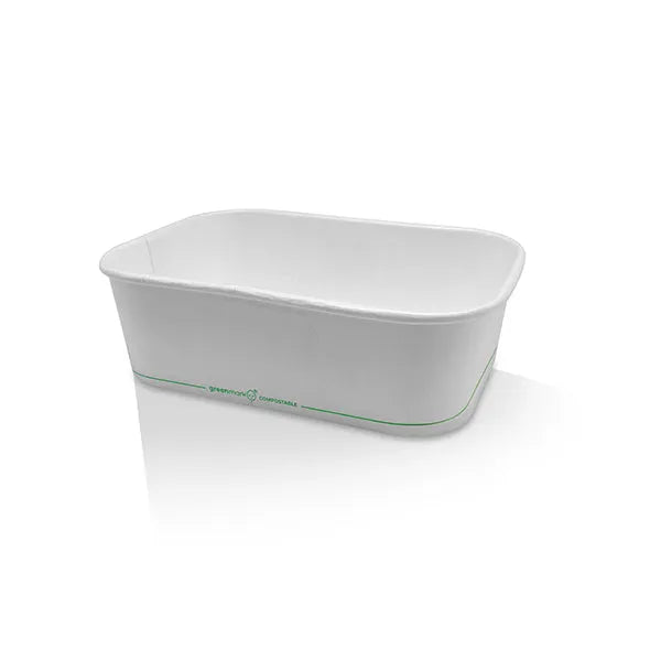 PLA Coated White Rectangular Container 650ml