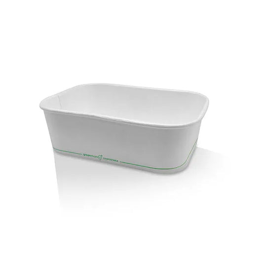 PLA Coated White Rectangular Container 650ml