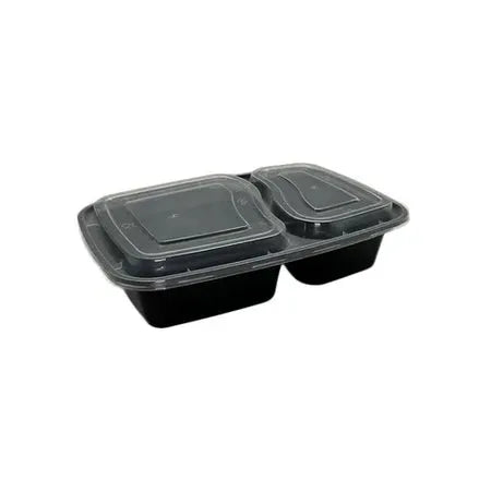 2 Compartment Container Set Black 150pcs