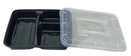 3 Compartment Container Set Black 150pcs