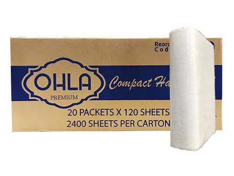 OHLA Premium Compact Hand Towel (19x25cm) 2400 Shts/CTN