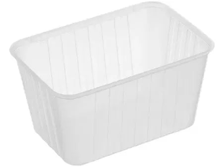 Genfac' 1500ml Ribbed Rectangular Containers Natural