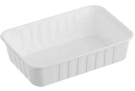 Genfac' 750ml Ribbed Rectangular Containers White